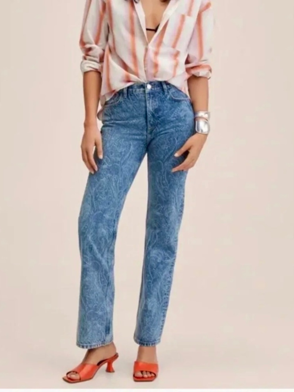 MANGO paisley print jeans 2